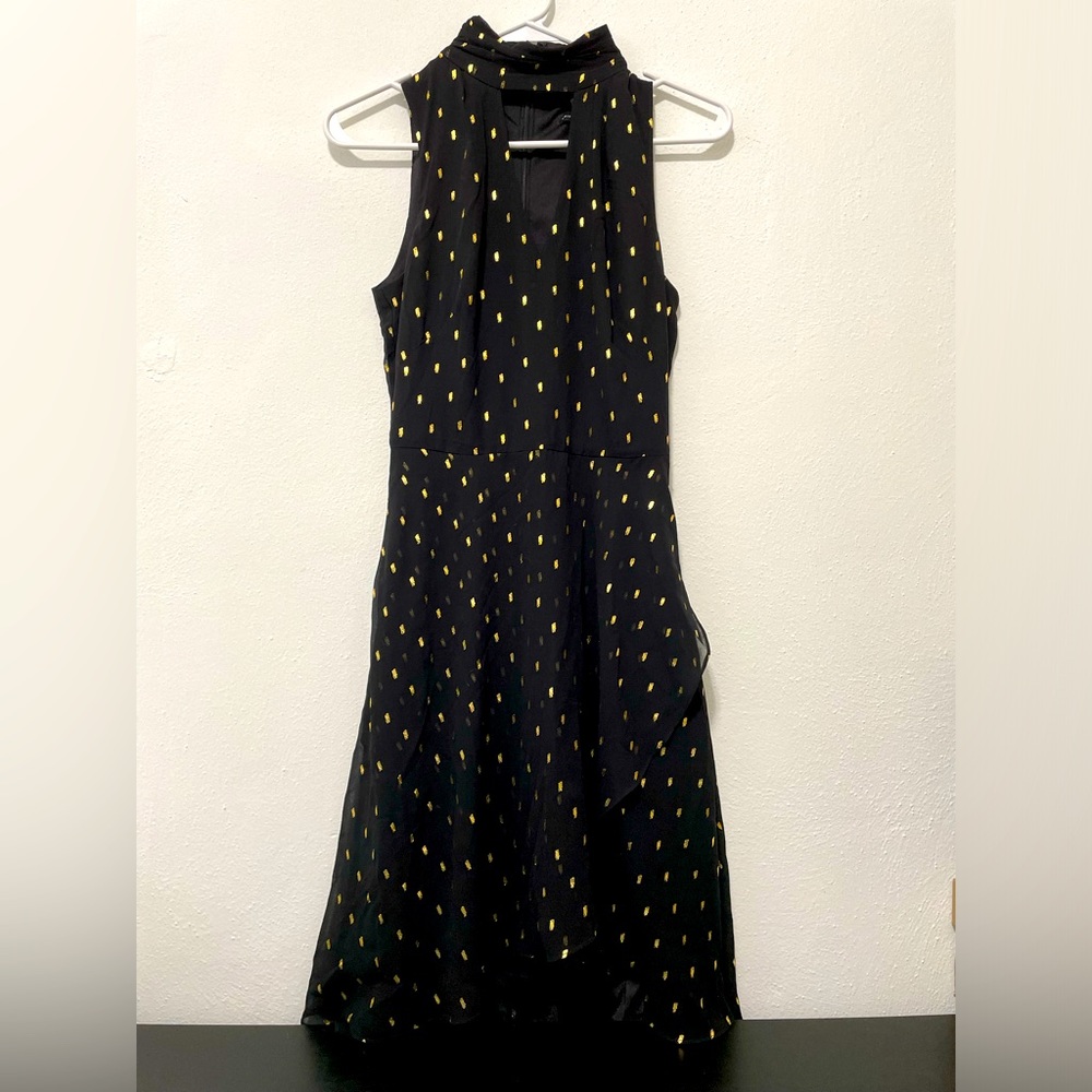 Black and Gold High Neck White House Black Market Dress Size 0